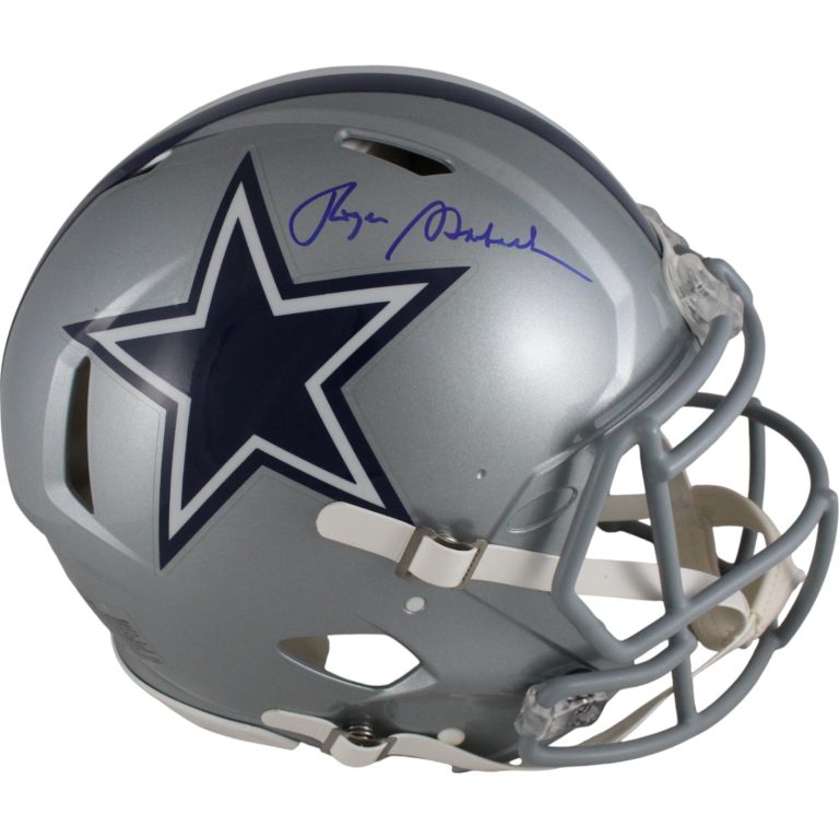 Roger Staubach Autographed Dallas Cowboys Authentic Helmet Beckett Witness 50061
