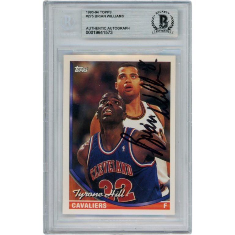 Brian Williams Autographed 1993-94 Topps #275 Slabbed Trading Card Beckett 52717