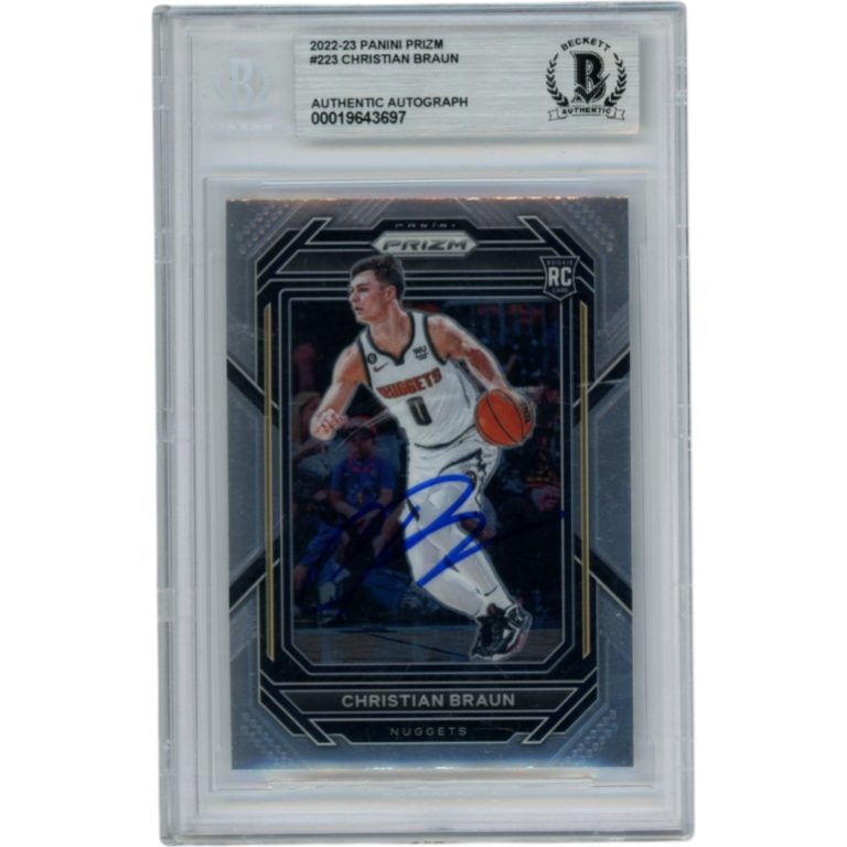 Christian Braun Autographed 2022 Prizm #223 Slabbed Trading Card Beckett 52720
