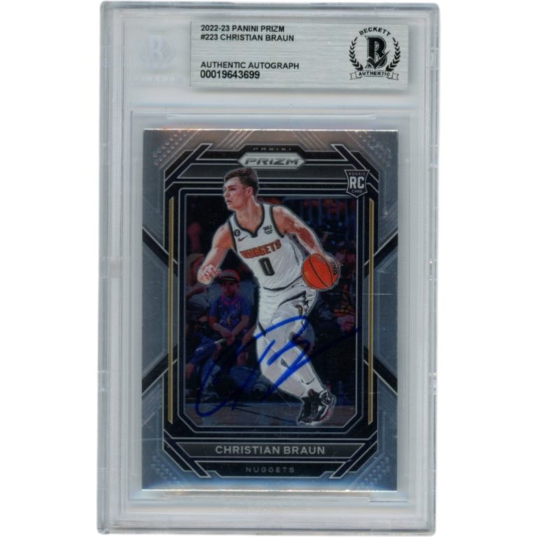 Christian Braun Autographed 2022 Prizm #223 Slabbed Trading Card Beckett 52723