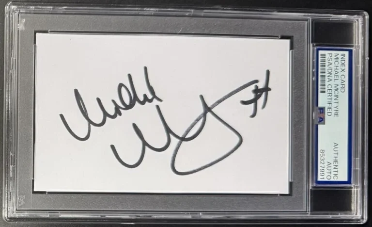 Michael McIntyre Signed Full Autograph PSA/DNA Slabbed Encapsulated 3x5 Card COA