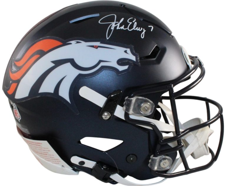 John Elway Autographed Denver Broncos SpeedFlex Helmet Beckett Witness 55375