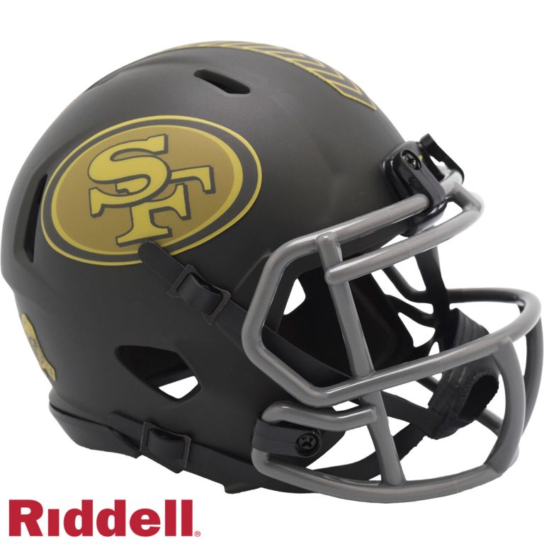 San Francisco 49ers 2025 Salute to Service Riddell Mini Helmet New In Box 54439