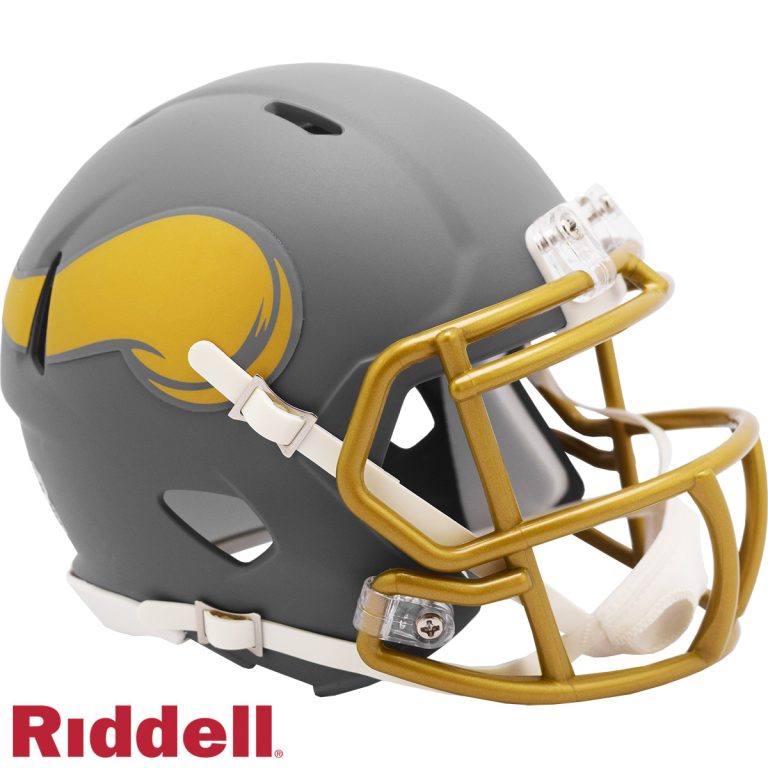 Minnesota Vikings Slate Riddell Mini Helmet New In Box 42146