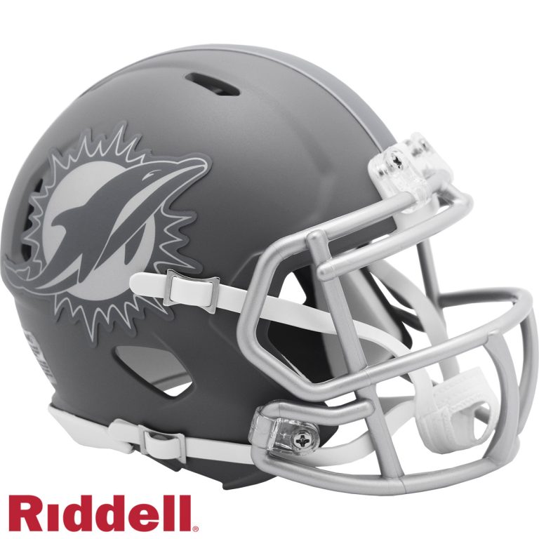 Miami Dolphins Slate Riddell Mini Helmet New In Box 42135