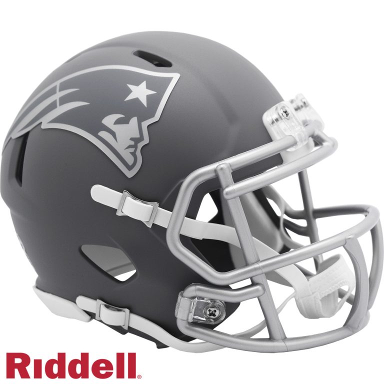 New England Patriots Slate Riddell Mini Helmet New In Box 42136