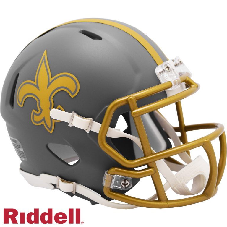 New Orleans Saints Slate Riddell Mini Helmet New In Box 47501