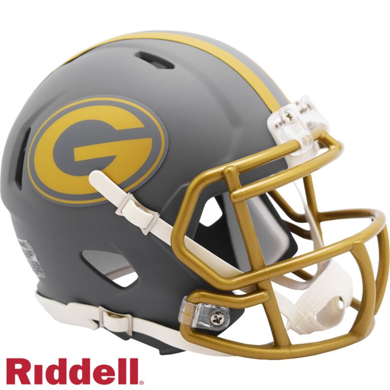 Green Bay Packers Slate Riddell Mini Helmet New In Box 42125