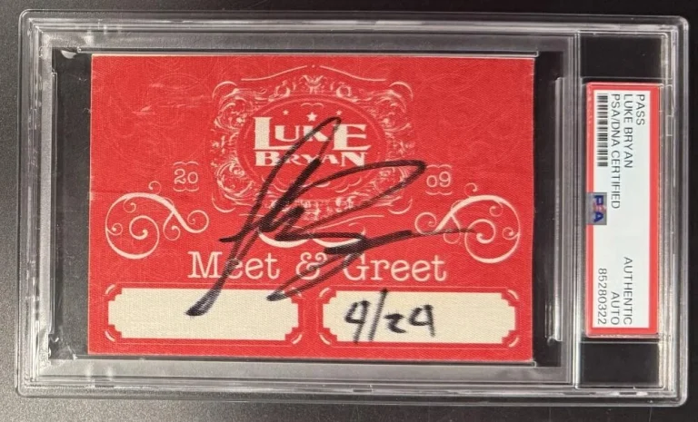 Luke Bryan Signed Autograph PSA/DNA COA Slab Original Backstage VIP Meet Pass