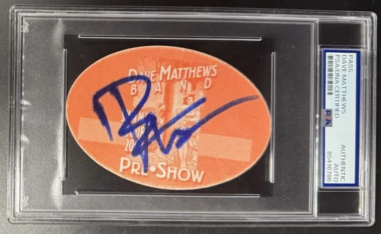 Dave Matthews Band Signed Autograph PSA/DNA COA Slab Pre-Show Rare Summer Pass