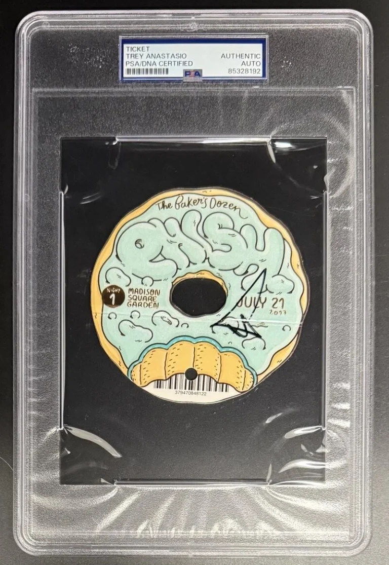 Trey Anastasio Phish Signed Autograph 1st Show Bakers Dozen Donut Ticket PSA/DNA