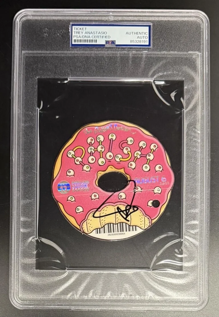 Trey Anastasio Phish Signed Autograph Bakers Dozen Glazed Donut Ticket PSA/DNA B