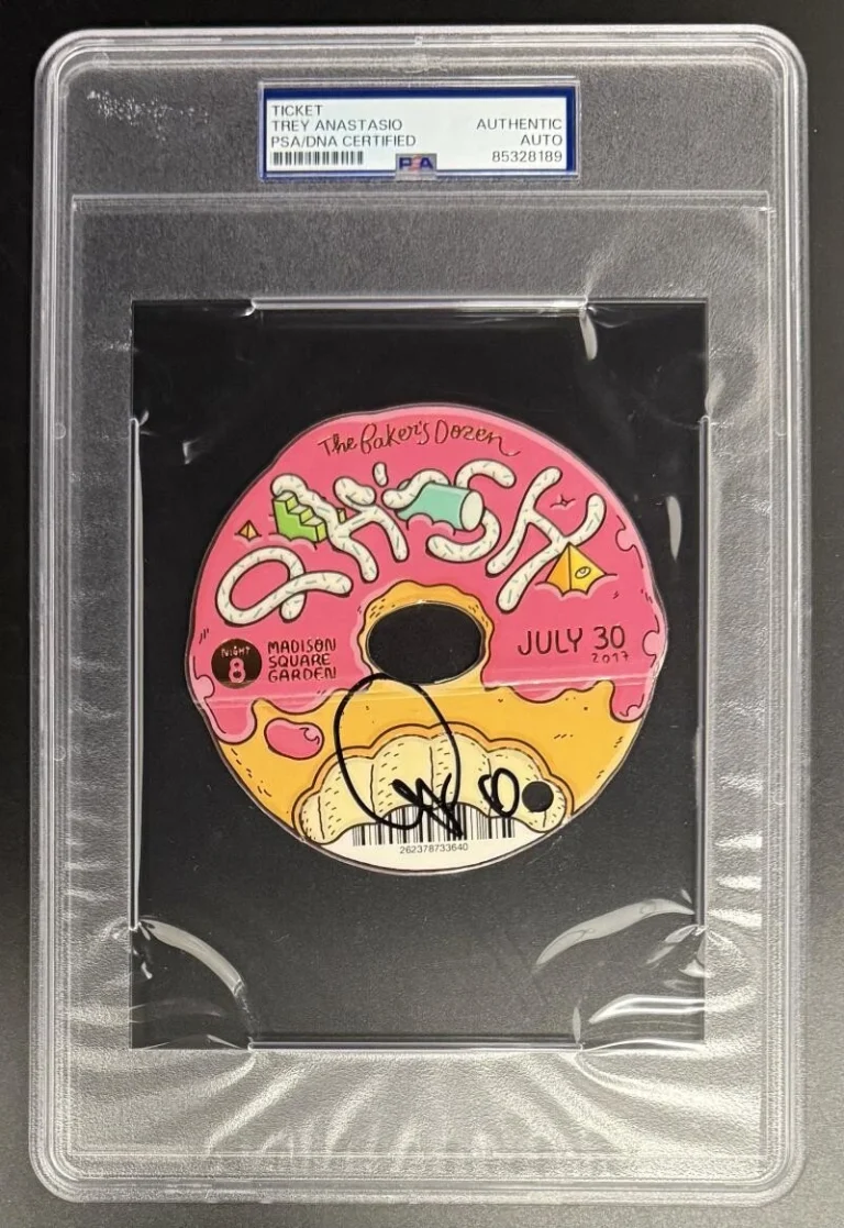 Trey Anastasio Phish Signed Autograph Jimmies Bakers Dozen Donut Ticket PSA/DNA