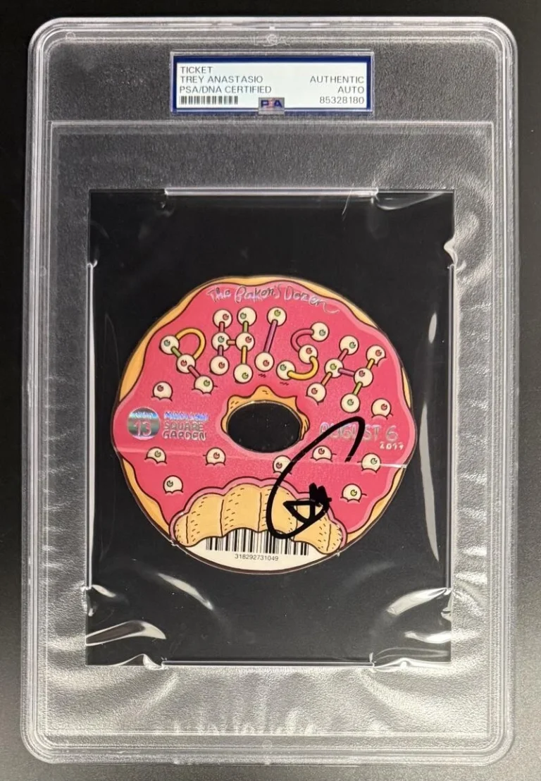 Trey Anastasio Phish Signed Autograph Bakers Dozen Glazed Donut Ticket PSA/DNA C