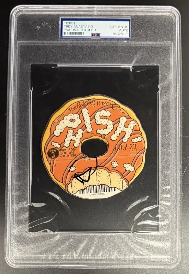 Trey Anastasio Phish Signed Autograph Bakers Dozen Velvet Donut Ticket PSA/DNA