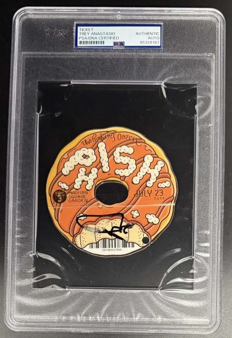 Trey Anastasio Phish Signed Autograph Bakers Dozen Velvet Donut Ticket PSA/DNA B