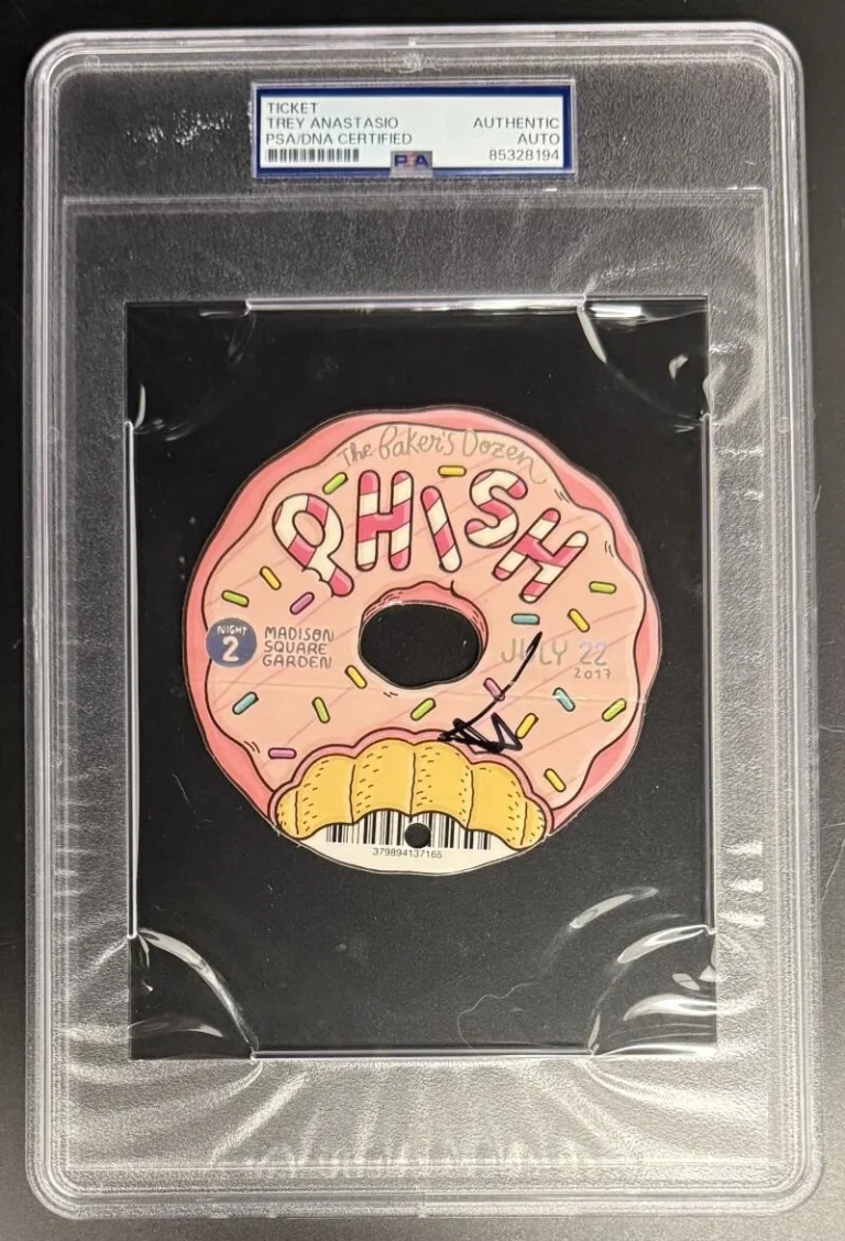 Trey Anastasio Phish Signed Autograph Bakers Dozen MSG Strawberry Ticket PSA/DNA