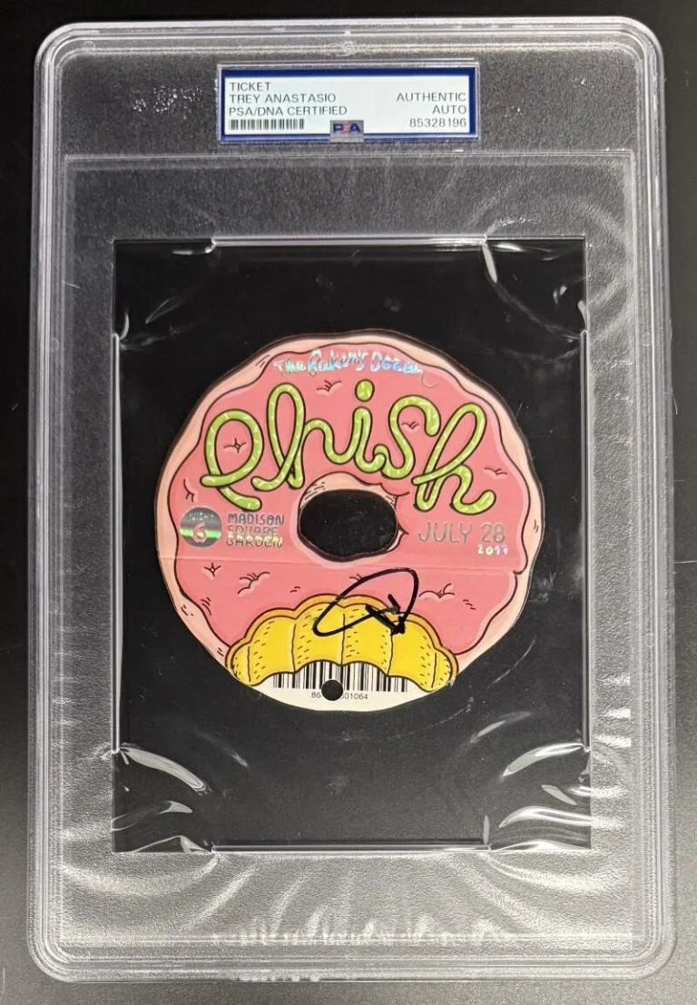 Trey Anastasio Phish Signed Autograph Bakers Dozen Night 6 Donut Ticket PSA/DNA