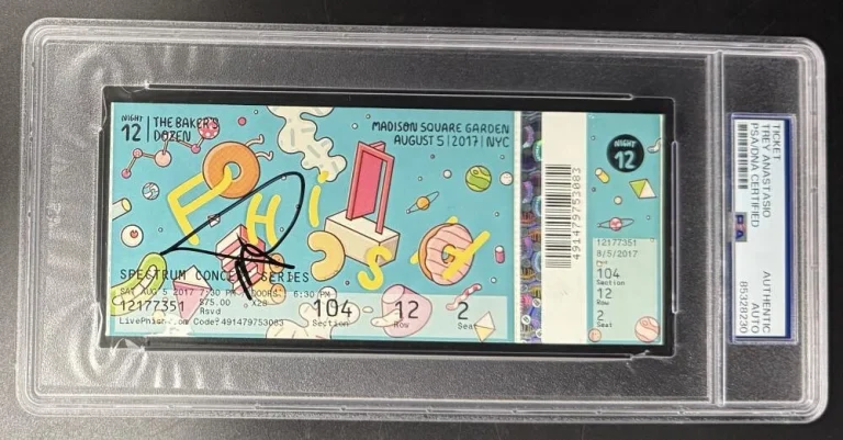 Trey Anastasio Phish Signed Autograph Bakers Dozen Boston Cream Ticket PSA/DNA C