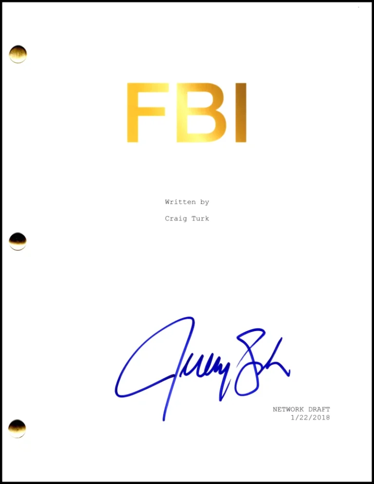 Jeremy Sisto Signed Autograph FBI Full Pilot Script Screenplay - Jubal Valentine