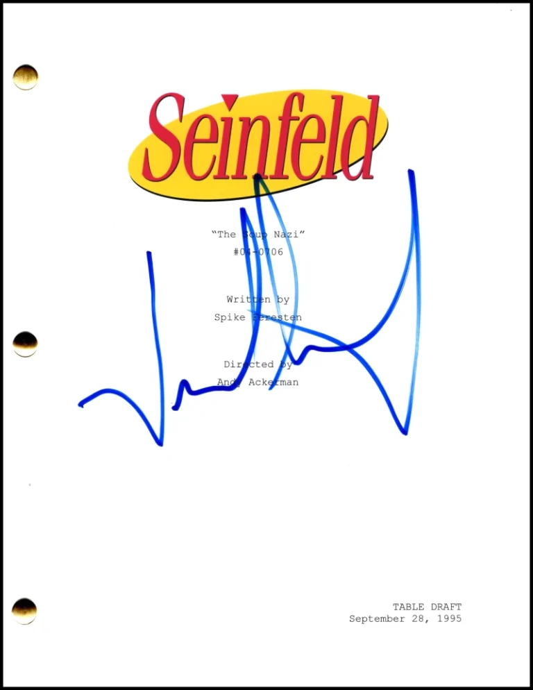 Jason Alexander Signed Autograph Seinfeld Soup Nazi Script - George Costanza