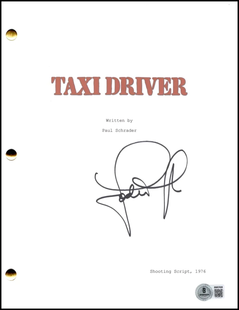Jodie Foster Signed Autograph Taxi Driver Movie Script Screenplay w/ Beckett COA