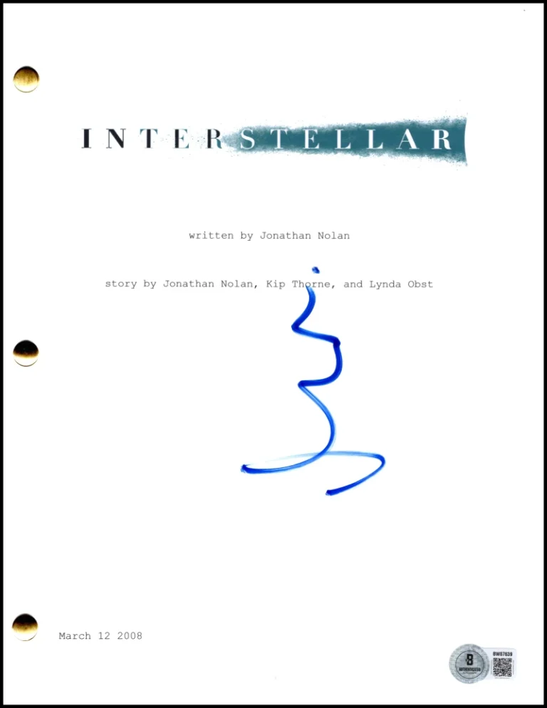 Matt Damon Signed Autograph Interstellar Movie Script Screenplay w/ Beckett COA