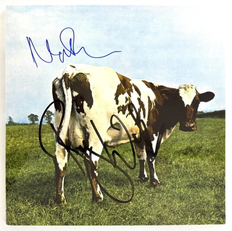 Roger Waters & Mason Signed Autograph Pink Floyd Atom Heart Mother Album BAS COA