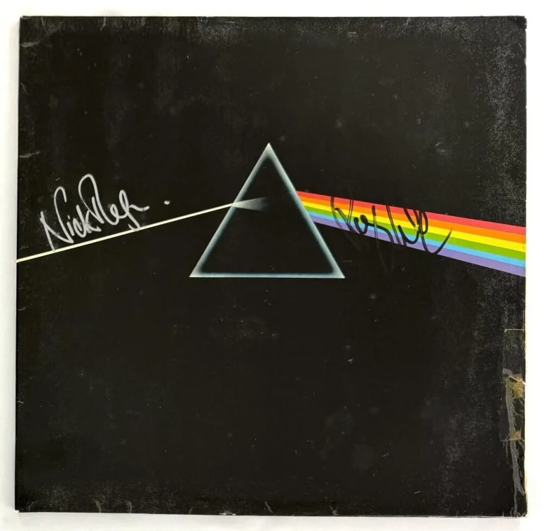 Roger Waters & Mason Signed Autograph Dark Side of the Moon Album Record JSA COA