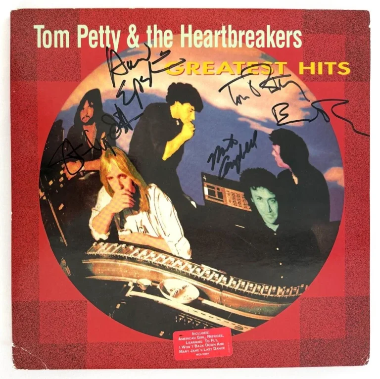 Tom Petty & the Heartbreakers x5 Signed Autograph Greatest Hits Album Record JSA