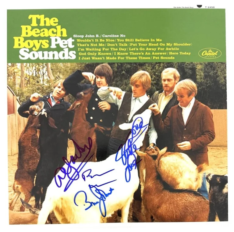 Beach Boys Signed Autograph Pet Sounds Album Record Brian Wilson +3 Beckett COA