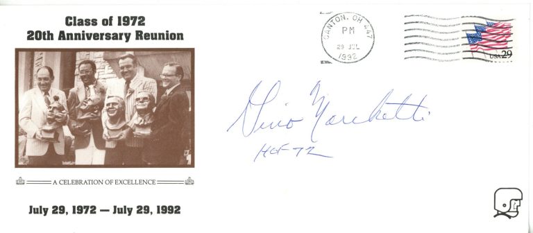 Gino Marchetti Autographed Baltimore Colts Class of 72 Cachet HOF Beckett 56087