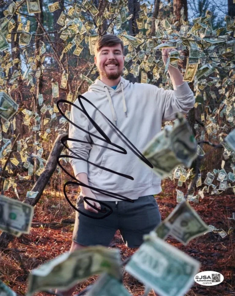 MrBeast Jimmy Donaldson Signed Autograph 8x10 Photo Billionaire YouTuber JSA COA