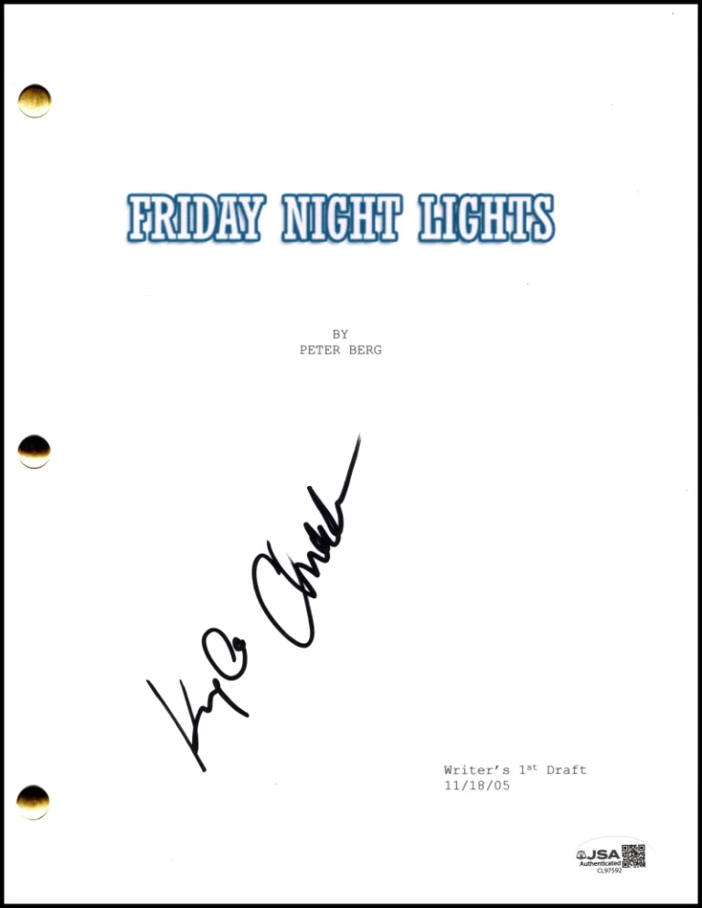 Kyle Chandler Signed Autograph Friday Night Lights Script - Coach Taylor JSA COA