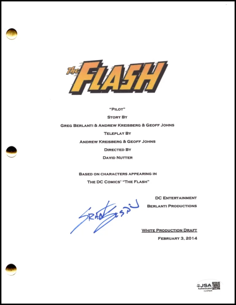 Grant Gustin Signed Autograph The Flash Full Pilot Script Screenplay w/ JSA COA