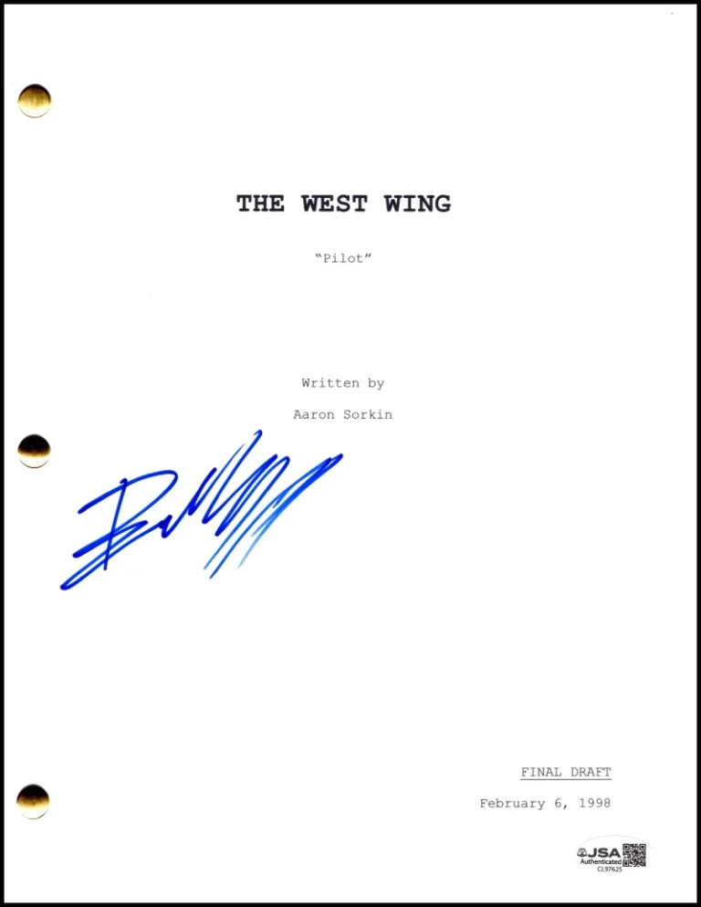 Bradley Whitford Signed Autograph The West Wing Pilot Script Josh Lyman JSA COA