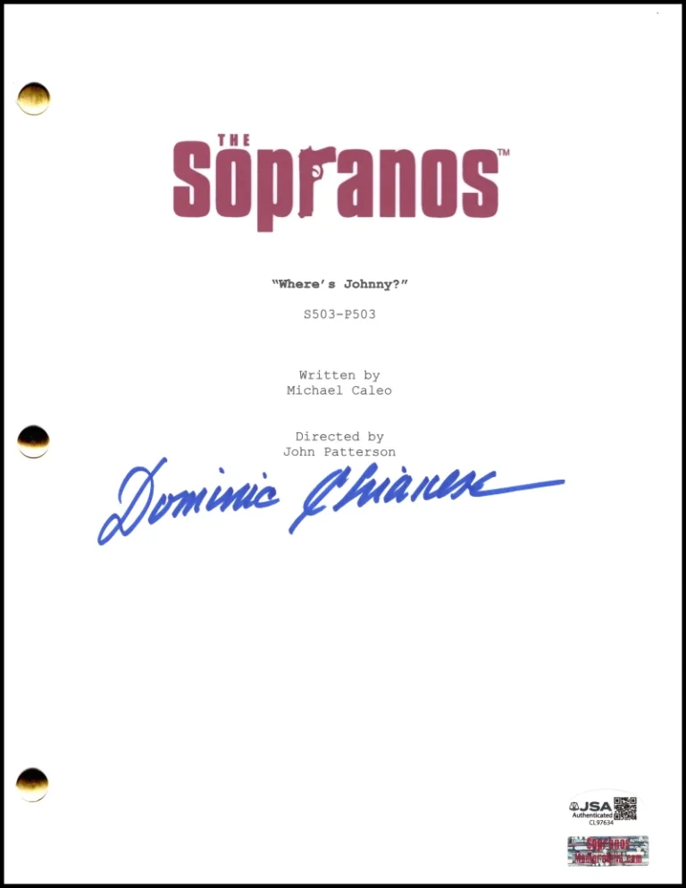Dominic Chianese Signed Autograph Sopranos Full Varsity Athlete Script - JSA COA