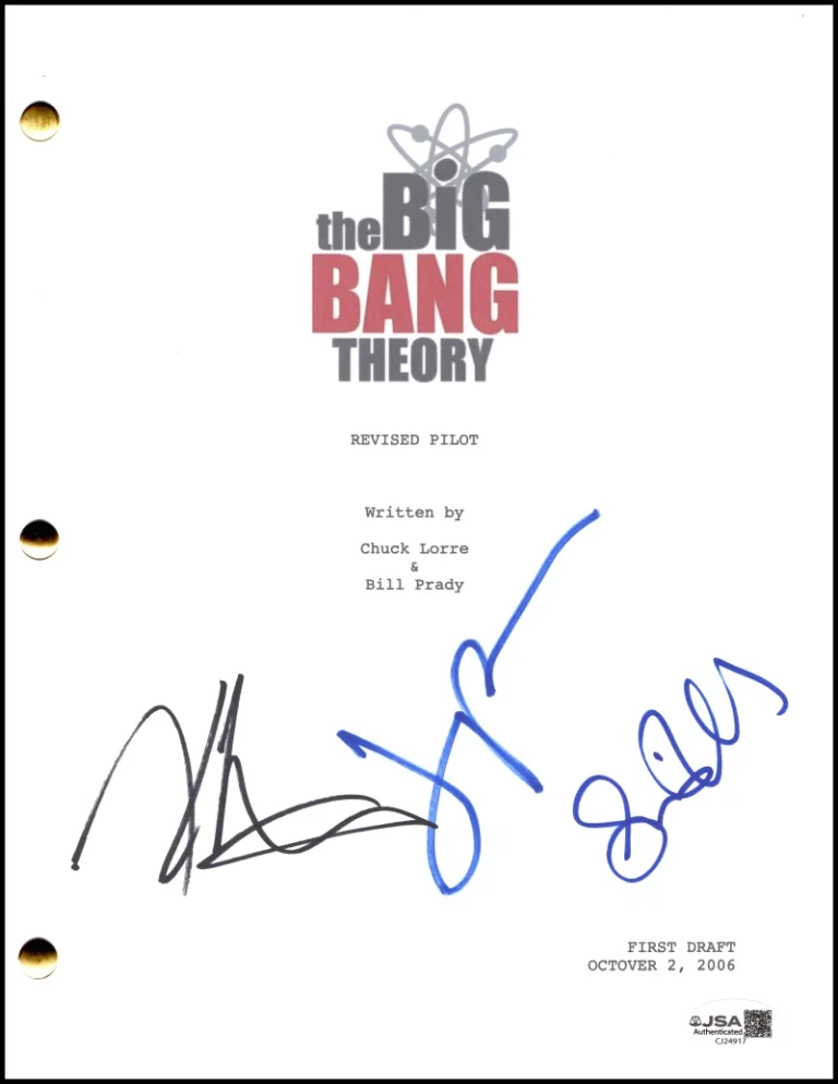 Kaley Cuoco Jim Parsons Helberg Signed Autograph Big Bang Theory Script JSA COA