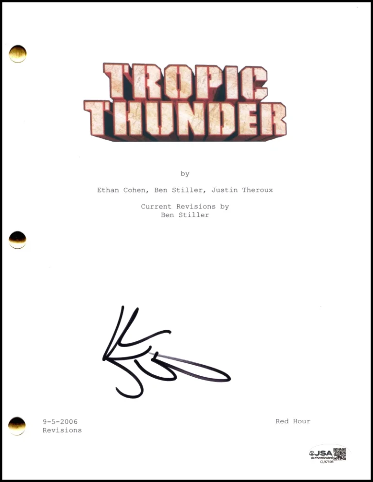 Ben Stiller Signed Autograph Tropic Thunder Full Movie Script Screenplay JSA COA