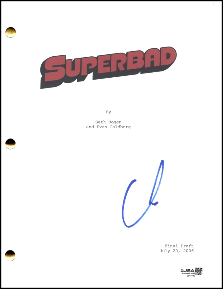 Christopher Mintz-Plasse Signed Autograph Superbad Script Screenplay w/ JSA COA