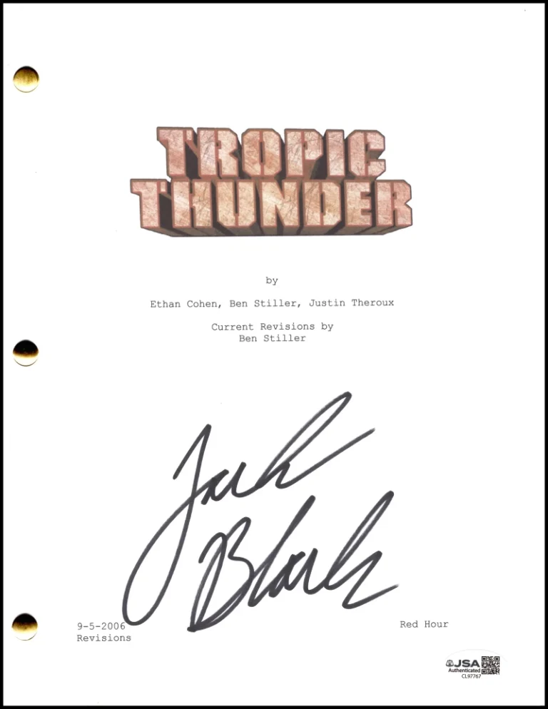 Jack Black Signed Autograph Tropic Thunder Full Movie Script Screenplay JSA COA