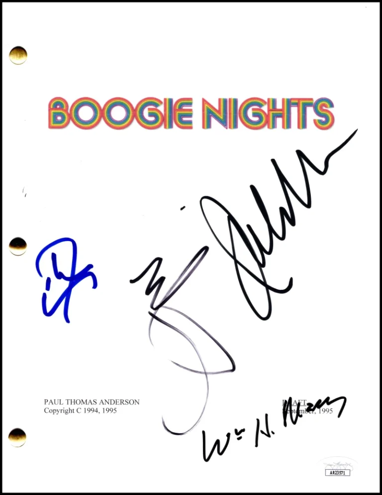 Boogie Nights Cast Signed Autograph Script Screenplay - Mark Wahlberg +3 JSA COA
