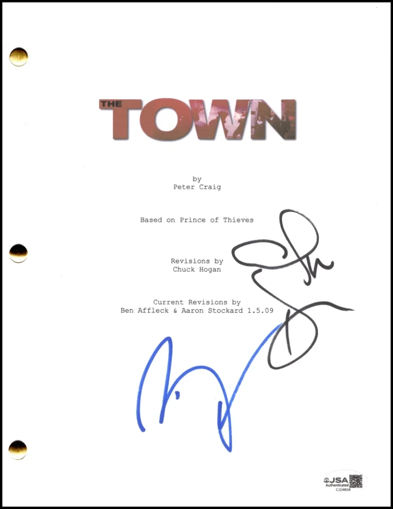 Ben Affleck & Jon Hamm Signed Autograph The Town Full Script Screenplay JSA COA