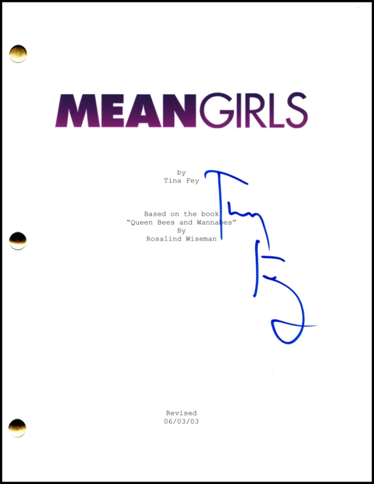 Tina Fey Signed Autograph Mean Girls Full Movie Script Screenplay