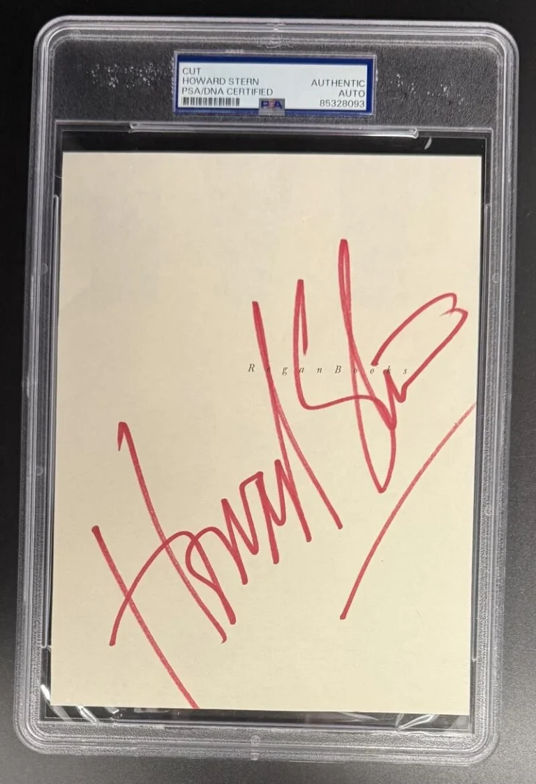 Howard Stern Signed Full Red Autograph PSA/DNA Slabbed Encapsulated Cut Card COA
