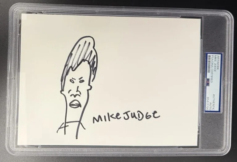 Mike Judge Signed Autograph PSA/DNA Very Rare Slabbed Beavis & Butthead Sketch