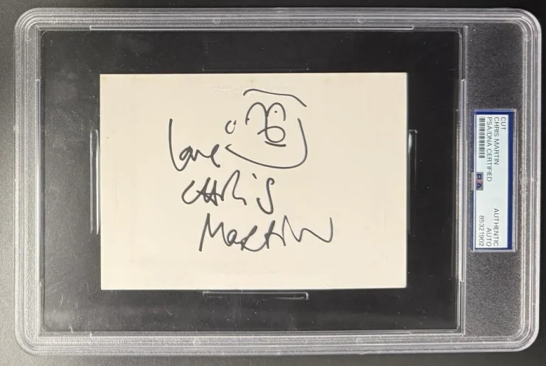 Chris Martin Coldplay Signed Autograph PSA/DNA Full Name Signature w/ Sketch COA