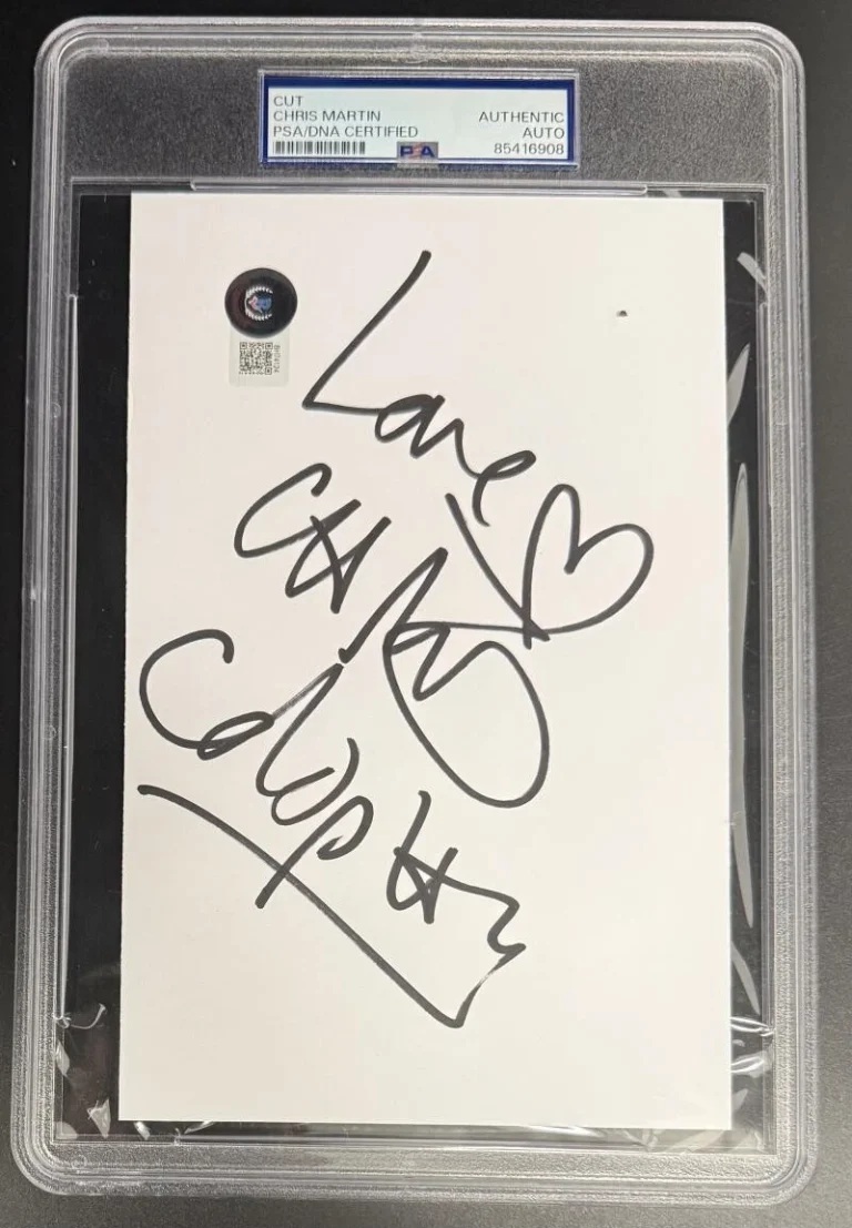 Chris Martin Coldplay Signed Autograph PSA/DNA Slabbed Cut Signature COA