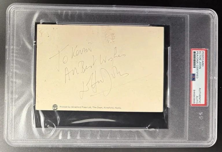 Elton John Signed Full Autograph PSA/DNA Slabbed Encapsulated Cut Card COA B