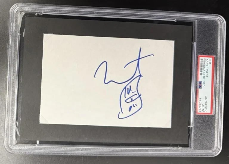 Kanye West Signed Autograph PSA/DNA Slabbed Hand Drawn Original Art Sketch